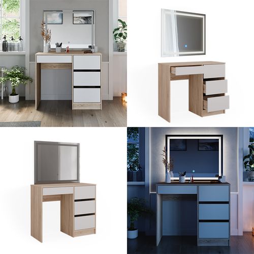 Coiffeuse Sherry 40835 Sonoma 90cm Avec Miroir LED