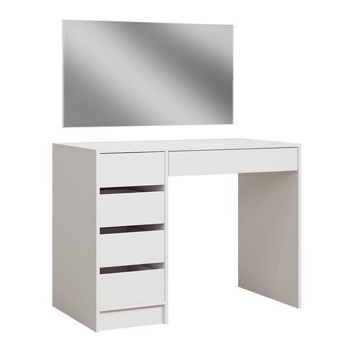 Coiffeuse Thalia 41497 Blanc 100cm Avec 5 Tiroirs