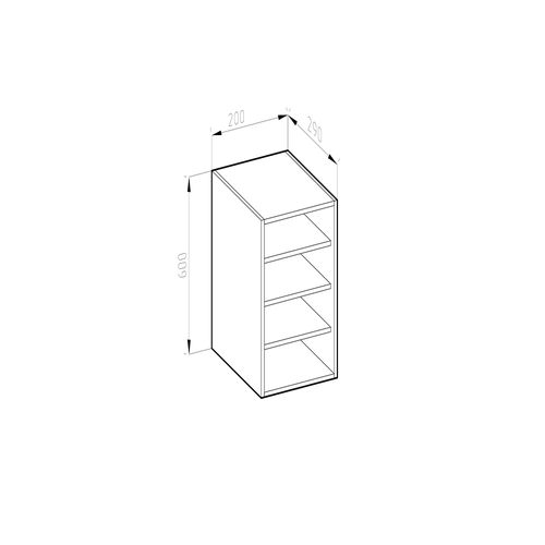 Armoire haute universelle R-Line, Sonoma, 60 cm avec étagères ouvertes