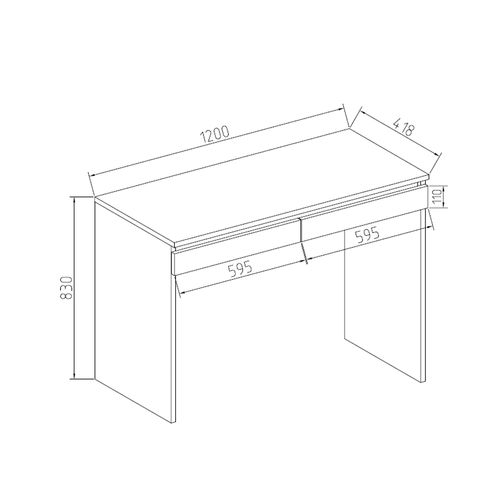 Coiffeuse Emma 29162 Blanc 120cm Sans Miroir