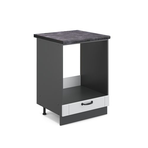 Meuble Pour Four Fame-line 45540 Blanc Campagne 60cm , Pt Anthracite