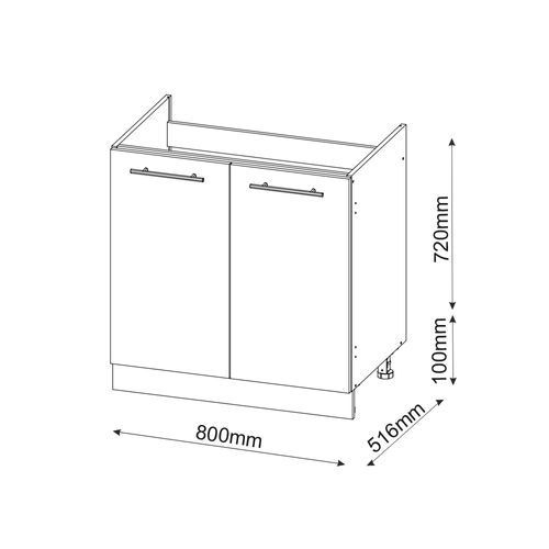 Meuble bas sous-évier chêne de force doré 80x60x82 fame-line Meuble bas sous-évier chêne de force doré 80x60x82 fame-line