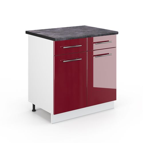 Elément haut de cuisine Fame-Line, 30 cm, Rouge bordeaux Haute