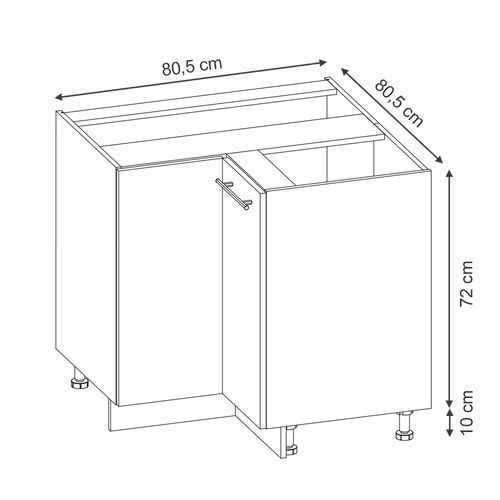 Meuble Dangle Fame-line 48865 Bleu Foncé Brillant 80.5cm , Pt Anthracite