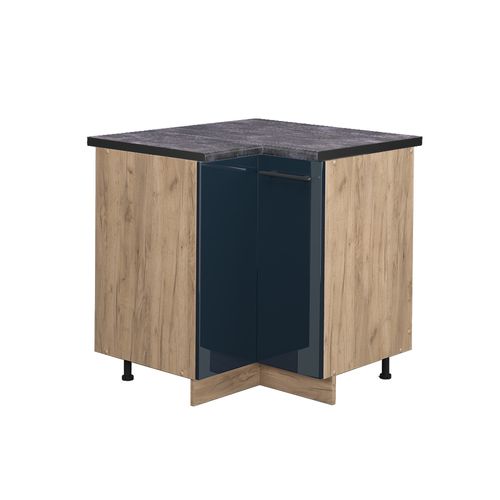 Meuble Dangle Fame-line 48865 Bleu Foncé Brillant 80.5cm , Pt Anthracite