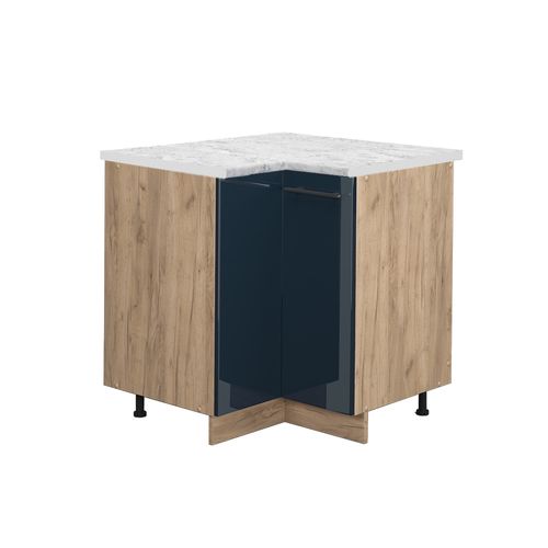 Meuble Dangle Fame-line 48867 Bleu Foncé Brillant 80.5cm , Pt Marbre