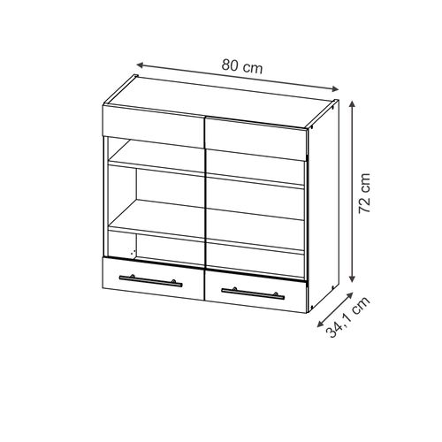 Armoire En Verre Fame-line 49568 Bleu Foncé Brillant 80cm