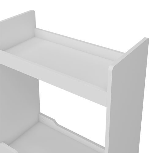 Armoire Pour Enfants Conny 49329 Blanc 67x110cm Avec Barre De Suspension Et Boutons En Bois