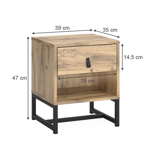 Table De Nuit Ezra 50123 Chêne Lot De 2