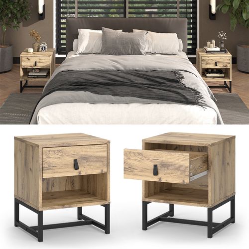 Table De Nuit Ezra 50123 Chêne Lot De 2