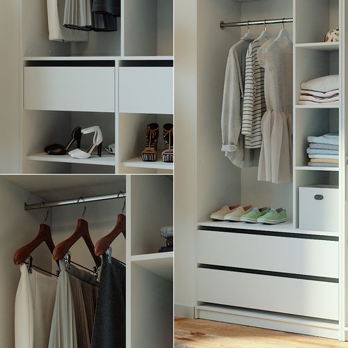 Armoire à Vêtements Elmo 50203 Blanc 100x200cm Lot De 2