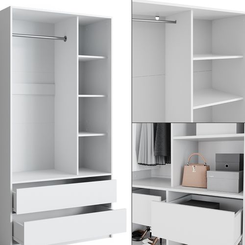 Armoire à Vêtements Elmo 50203 Blanc 100x200cm Lot De 2