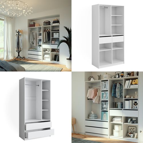 Armoire à Vêtements Elmo 50203 Blanc 100x200cm Lot De 2