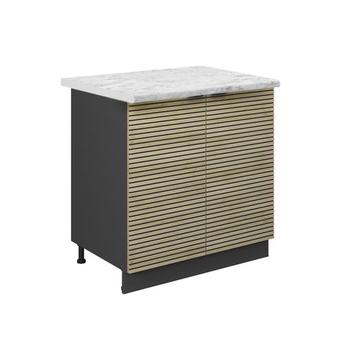 Meuble Sous-évier Vicco Fame-Line 80 Cm - Couleur Chêne Vert Or - Neuf