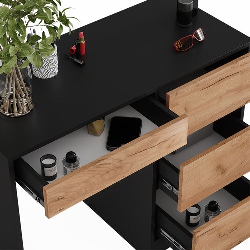 Coiffeuse Sherry 52022 Anthracite/chêne Doré 90x75cm Sans Miroir