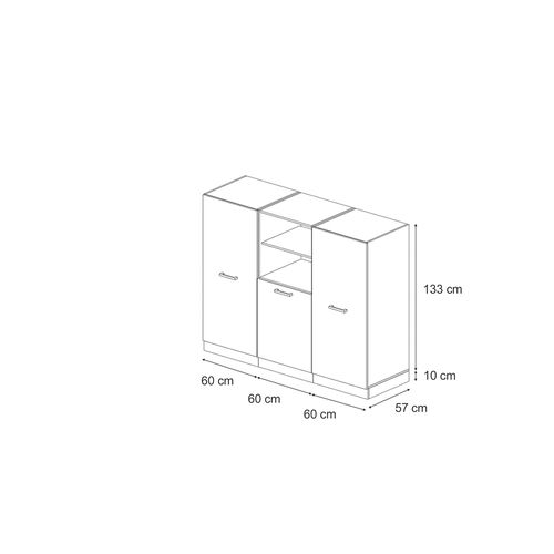 Cuisine équipée Vicco R-Line 300 Cm, Anthracite Ultra-brillant, Neuve Sous Emballage