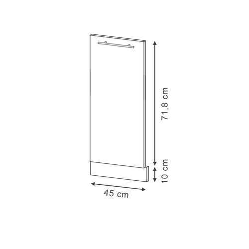 Façade De Lave-vaisselle Fame-line 54301 Rouge Bordeaux Haute Brillance 45cm Sans Pt