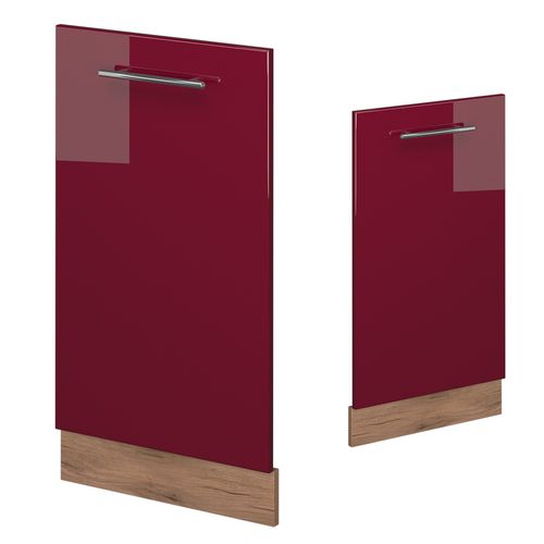 Façade De Lave-vaisselle Fame-line 54301 Rouge Bordeaux Haute Brillance 45cm Sans Pt