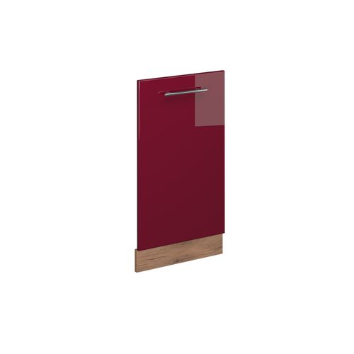 Façade De Lave-vaisselle Fame-line 54301 Rouge Bordeaux Haute Brillance 45cm Sans Pt