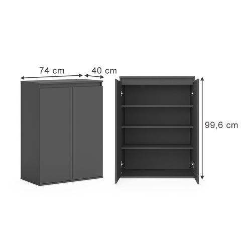 Commode Claus 54744 Anthracite 74x99.6cm Avec 2 Portes