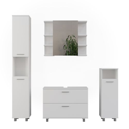 Meuble salle de bain Izan 36.6x171.6cm Blanc Vicco - Maison Meuble salle de bain Izan 36.6x171.6cm Blanc Vicco - Maison