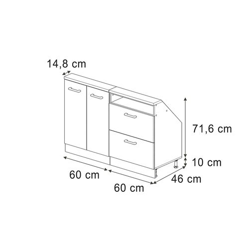 Ensembles De Meuble De Rangement Sous Pente Rion 55966 Chêne De Force Doré 120x81.6cm Lot De 2