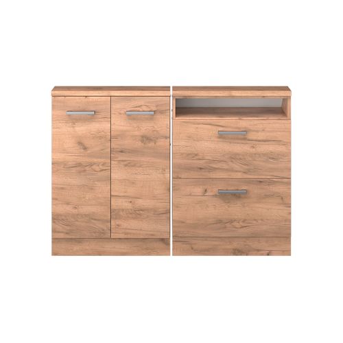 Ensembles De Meuble De Rangement Sous Pente Rion 55966 Chêne De Force Doré 120x81.6cm Lot De 2