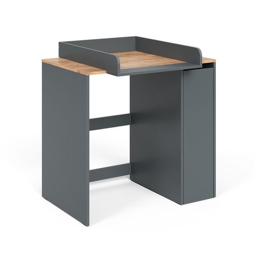 Armoire Lave-linge Viktor 56190 Anthracite/chêne Doré 93.6x88.2cm 2 Pièces Avec Matelas à Langer