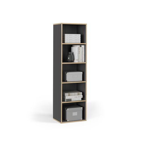 Bibliothèque Tetrix 56547 Anthracite 40x140cm Avec 5 Compartiments