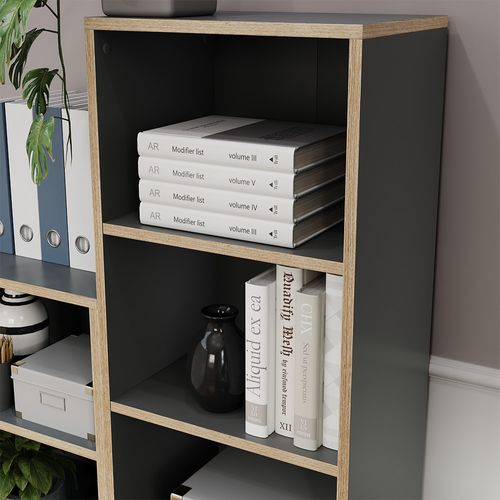 Bibliothèque Tetrix 56547 Anthracite 40x140cm Avec 5 Compartiments