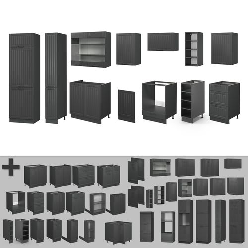 Cuisine Fame-line 57126 Gris Foncé 355cm Sans Pt