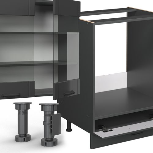 Cuisine Fame-line 57126 Gris Foncé 355cm Sans Pt