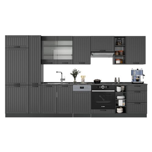 Cuisine Fame-line 57126 Gris Foncé 355cm Sans Pt