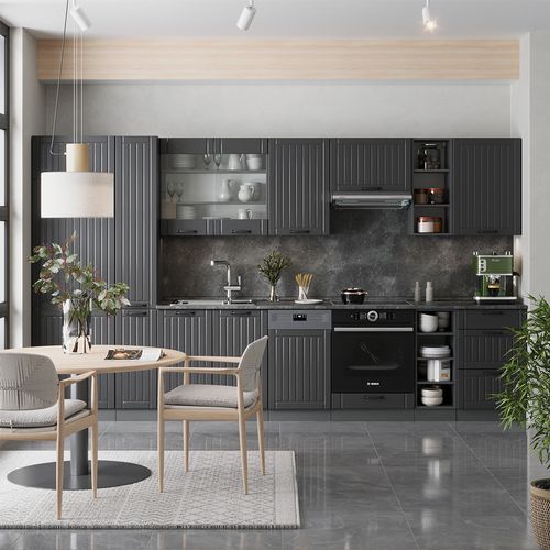 Cuisine Fame-line 57126 Gris Foncé 355cm Sans Pt