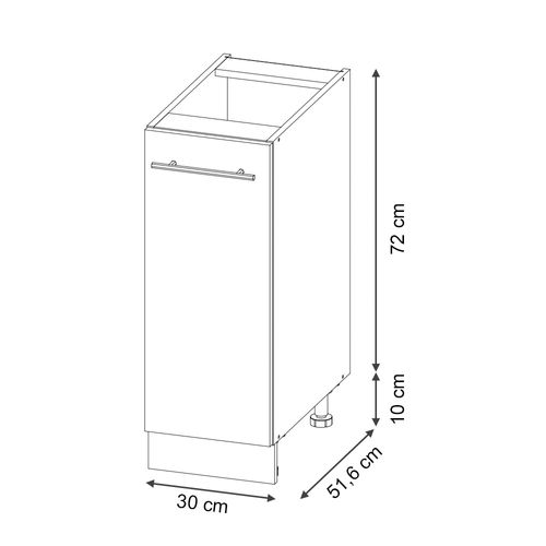 Meuble Bas Cuisine Fame-Line VICCO 80 Cm - Blanc Anthracite Brillant