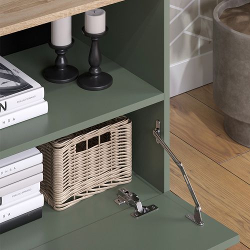 Commode D’angle Wido Avec Porte – 80x50cm, Vert, Rangement Pratique Pour Salon Ou Chambre - 4