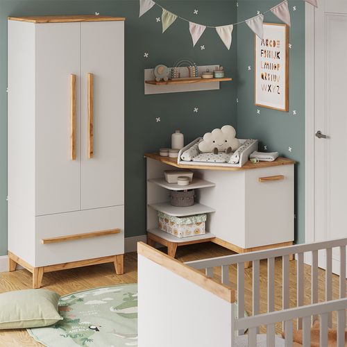 Table à Langer Malia 58361 Blanc/artisan 85x85.2cm Avec Porte