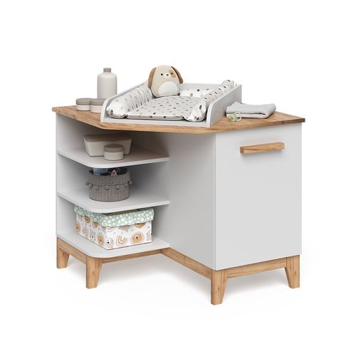 Table à Langer Malia 58361 Blanc/artisan 85x85.2cm Avec Porte