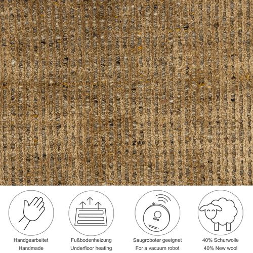 Tapis Uni Rayé Venus 40x60 Cm - Doré