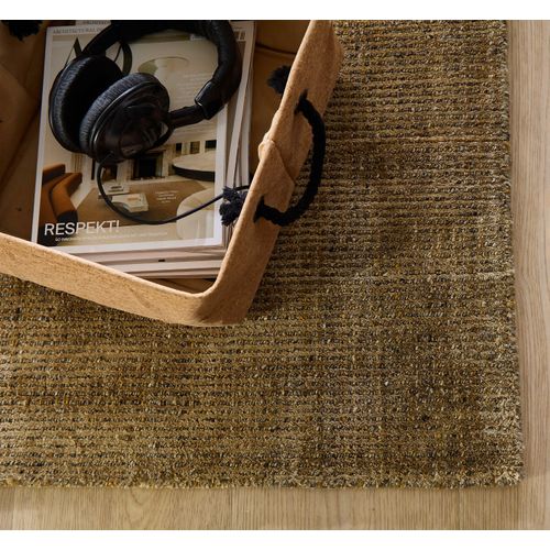 Tapis Uni Rayé Venus 70x140 Cm - Doré