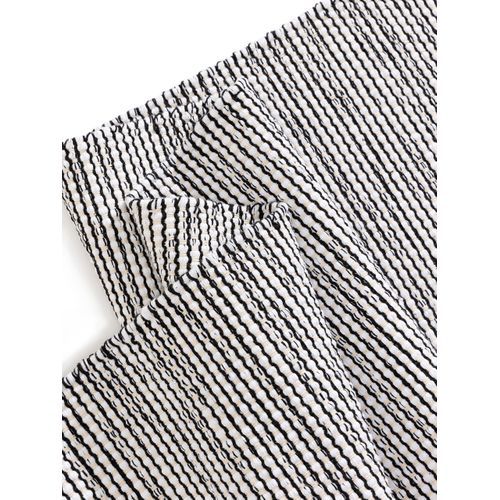 Tapis De Couloir En Coton Tissé Main Ron Blanc/noir 70x200 Cm