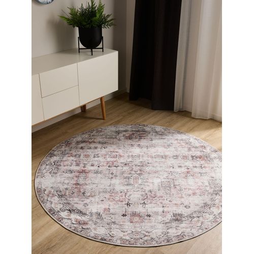 Tapis Lavable George Crème/taupe Ø 160 Cm