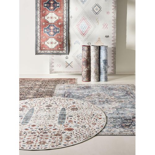 Tapis Lavable George Crème/taupe Ø 160 Cm