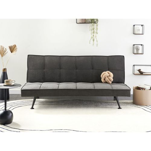Canapé-lit 3 Places Hasle Tissu Gris Foncé