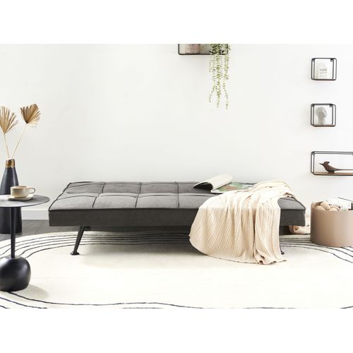 Canapé-lit 3 Places Hasle Tissu Gris Foncé