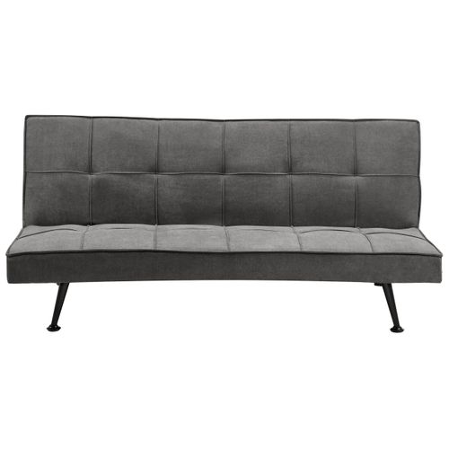 Canapé-lit 3 Places Hasle Tissu Gris Foncé