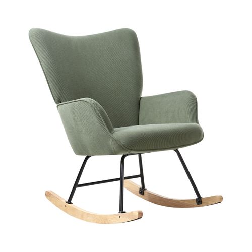 Fauteuil à Bascule Arset Velours Côtelé Vert Foncé
