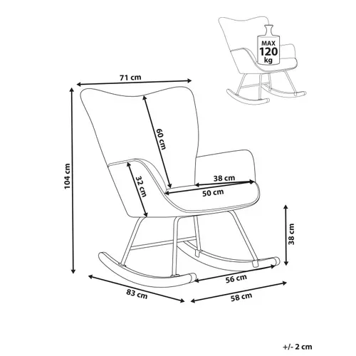Fauteuil à Bascule Arset Velours Côtelé Vert Foncé