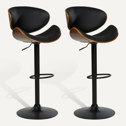 Lot De 2 Chaises De Bar Rotterdam Ii simili Noir