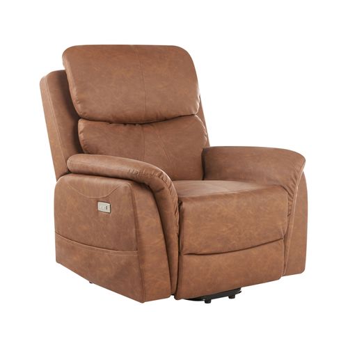 Fauteuil Inclinable Électrique Glorie Massant Cuir Pu Marron